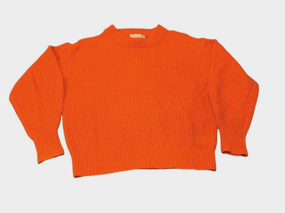 Everlane Womens Alpaca Blend Cocoon Crew Sweater Size S Orange Fall Soft Drape